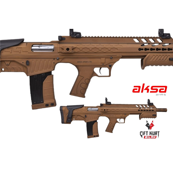 AKSA CROSFİRE T12 Bullpup Şarjörlü Pompalı Yarı Otomatik Hibrit Bronz